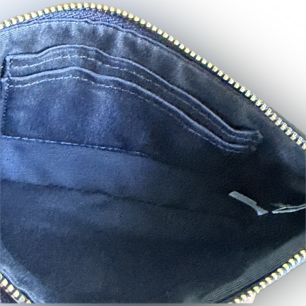 Coach Midnight Blue Corner Zip Crossgrain Leather Wristlet NWOT - Picture 8 of 12